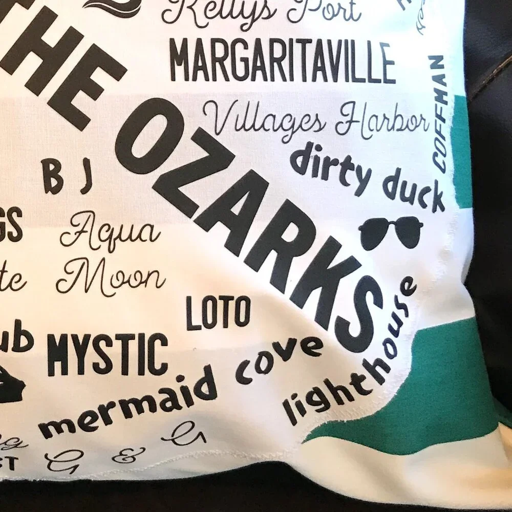Handmade Lake House Pillow Cover, Lake of Ozarks Boating Cabin Decor 18 x 18 in